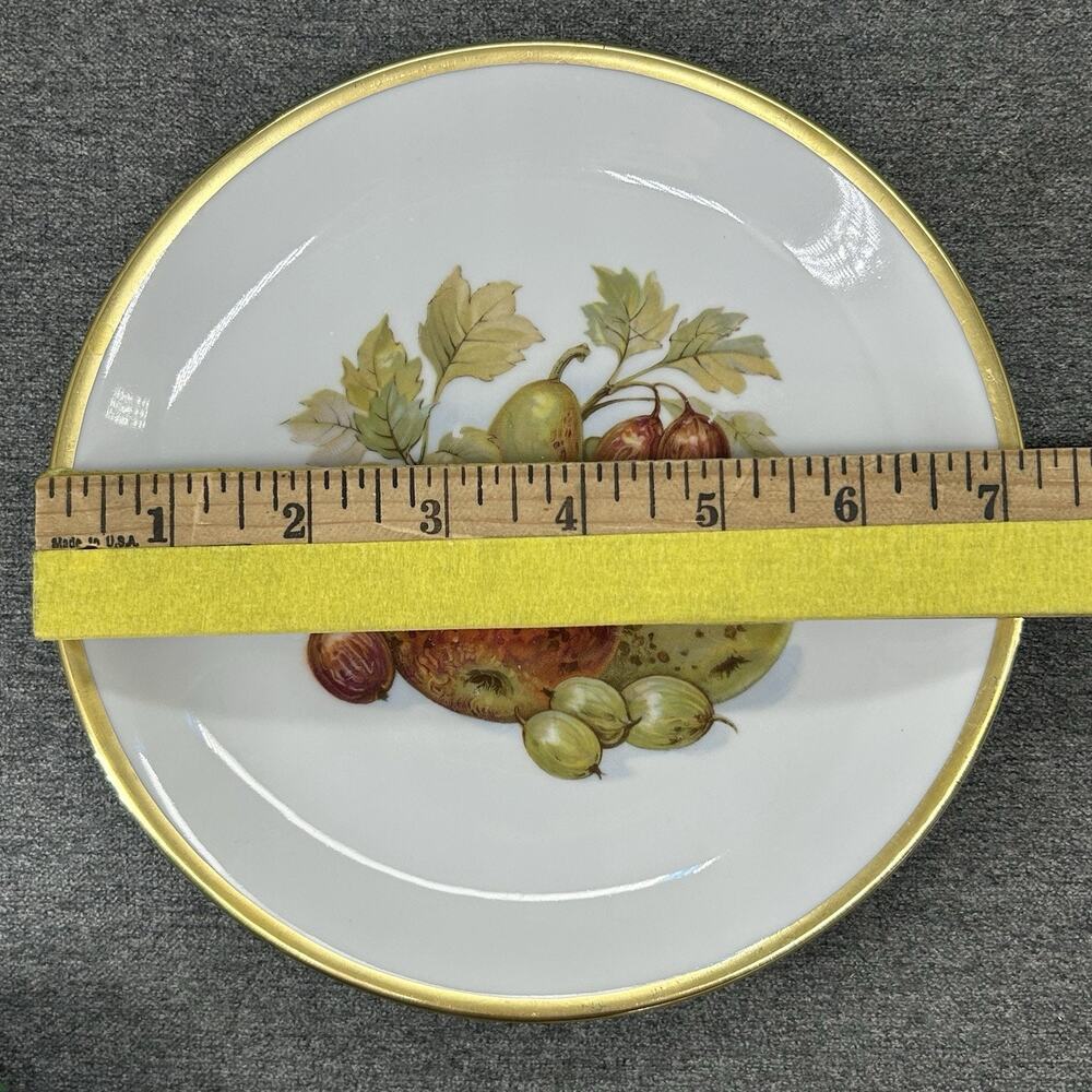 3pc Vintage Bareuther Fruit Harvest Plates Porcelain Gold Trim Bavaria Germany - Picture 2 of 12